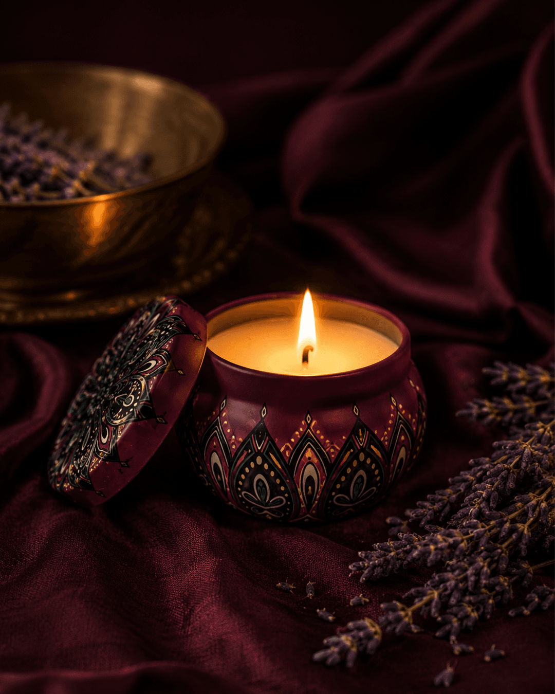 Lavender Mandala Tin Candle